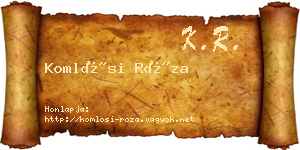 Komlósi Róza névjegykártya